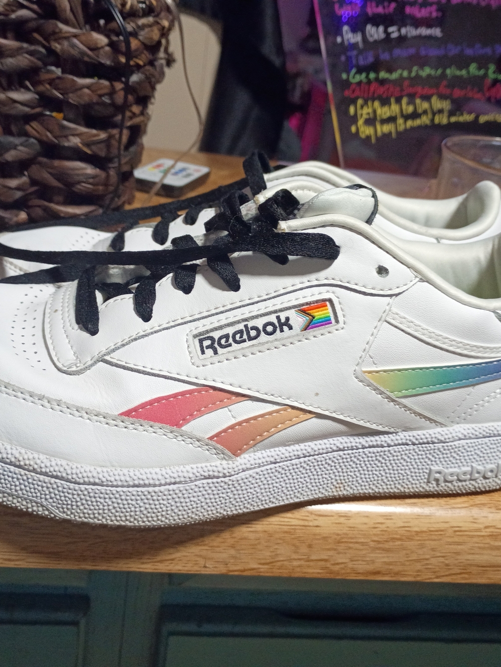Reebok Classic White Sneakers With Rainbow all Love